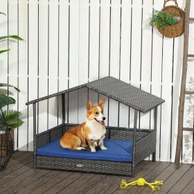 Dog/Cat House Outdoor with Canopy (Option: Blue-820x200x700 mm)