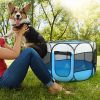 Portable Foldable Pet Tent Exercise Pen Kennel Removable Zipper Top and Bottom Water Resistant Indoor Outdoor Use For Dogs Cats Other Pets