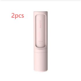 2-1 Reusable Pet Hair Remover Brush Lint Roller Portable Effective Self Cleaning Tool for Cat Dog Fur Hair Dust Removal Brush (Option: Pink 2pcs)