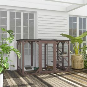 Outdoor Cat House (Option: Brown-1175x645x290 mm)