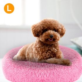Pet Dog Bed Soft Warm Fleece Puppy Cat Bed Dog Cozy Nest Sofa Bed Cushion (Option: Pink)
