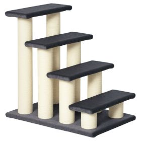 Cat Tree with 4 Steps for High Beds w/ Sisal Scratching Post (Option: Gray-620x150x420 mm)