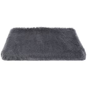 Dog Bed Soft Plush Cushion Cozy Warm Pet Crate Mat Dog Carpet Mattress with Long Plush for S/M Dogs (Option: DogMatLGPCT3783)