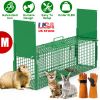 32in 2 Door Live Animal Cage Trap For Animals Under 12LBS Easy To Setup Humane Galvanized Iron Trap Cage For Rabbits Groundhogs Skunk Opossums Nutria