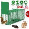 26in Single Door Live Animal Cage Trap For Animals Under 5LBS Easy To Setup Humane Galvanized Iron Trap Cage For Small Cats Rabbits Squirrels Moles Ch