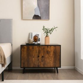 Industrial Cat Litter Box Enclosure with Divider and Cat-Shaped Entries (Color: Black + Natural)