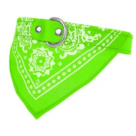 Adjustable Bandana Leather Pet Collar Triangle Scarf (Option: DogBandanaCollarGreenMGPCT1298)