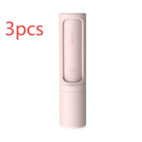 2-1 Reusable Pet Hair Remover Brush Lint Roller Portable Effective Self Cleaning Tool for Cat Dog Fur Hair Dust Removal Brush (Option: Pink3pcs)