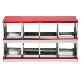 8 Compartment Roll Out Chicken Nesting Box With Basket, Egg Nest Box Chicken Laying Box Hens Chicken Coop Box, (Option: defaulttitle)