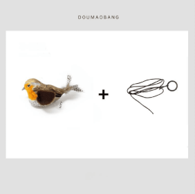 Cute Bird Design Cat Teaser Toy, SimulationParrot Cat Teaser Toy, Interactive Cat Teaser Toy,Pet Supplies Catbirdtoy Catnip (Option: Gray orange)