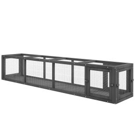 Wooden Cat Run with Weather Protection, Connecting Inside and Outside, 79"L x 15"W x 15"H (Color: Dark Gray)