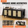 VEVOR Cat Litter Box Enclosure Wooden Litter Box Furniture Hidden 2 Rooms