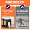 VEVOR Cat Litter Box Enclosure Wooden Litter Box Furniture Hidden 2 Rooms