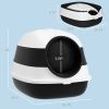 PawHut Cat Litter Box with Lid, Covered Litter Box w/High Sides, Two-Way Entrance Kitty Litter Box, Foldable, Easy Clean