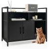Hidden Cat Washroom with Double Doors and Scratch Cardboard