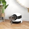 PawHut Cat Litter Box with Lid, Covered Litter Box w/High Sides, Two-Way Entrance Kitty Litter Box, Foldable, Easy Clean