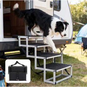 Foldable Dog Ramp For Cars, SUVs, Trucks, Portable Pet Dog Stairs For Large Dogs With Non-Slip Surface & Reinforced Design, Lightweight Yet Sturdy Sup (Option: Black)