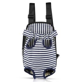 Dog Carrier Backpack Legs Out Front Pet Backpack Carrier Travel Bag Adjustable Shoulder Straps for Hiking Camping Shopping Biking (Option: PetCarryBagStripS)