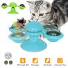 Windmill Cat Toy Turntable Interactive Teasing Pet Toy Wall Mount Turning Tickle Scratch Hair Brushát Toy with Catnip Light Ball