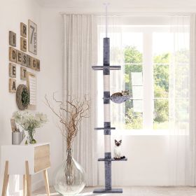 102" Adjustable Height Floor to Ceiling Cat Tree (Option: Grey-435x360x280 mm)