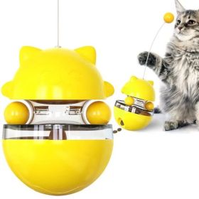 KIMPETS Cats Toy Tumbler Tracks Leaking Food Ball (Color: Yellow)