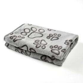 For Common Dogs Blanket Non-slip Seat Cushion (Option: Gray Footprints-80x100cm)